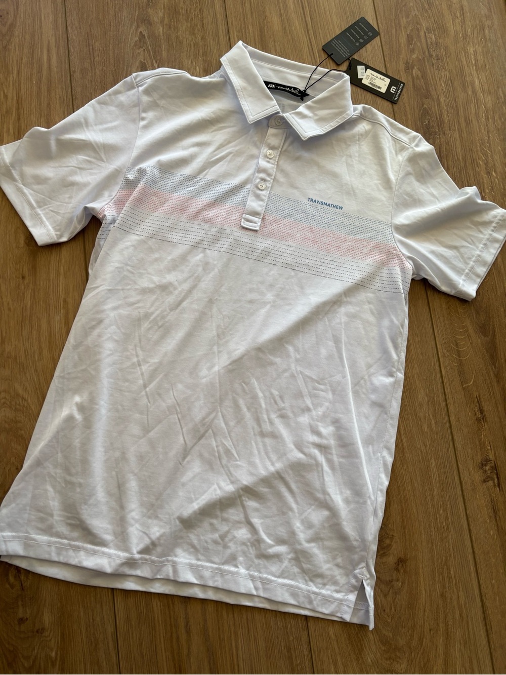 NWT Travis Mathew Men's White Athletic Polo Shirt
